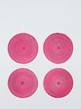 John Lewis Sparkle Round Braided Placemats, Set of 4, Red