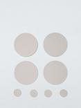John Lewis Reversible Round Faux Leather Placemat & Coaster, Set of 4, Grey/Green