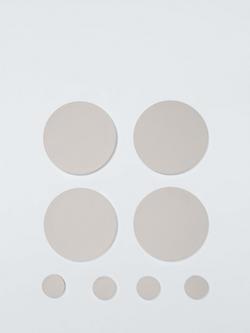 John Lewis Reversible Round Faux Leather Placemat & Coaster, Set of 4, Grey/Dark Grey, Grey/Green