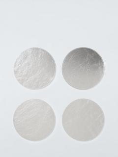 John Lewis Reversible Round Faux Leather Placemat, Set of 4, Gold/Silver