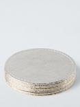 John Lewis Reversible Round Faux Leather Placemat, Set of 4, Gold/Silver