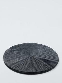 John Lewis ANYDAY Round Braided Placemats, Set of 4, Dark Night - view 2, Dark Night