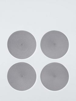 John Lewis ANYDAY Round Braided Placemats, Set of 4, Grey, Grey