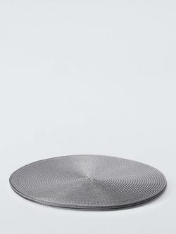 John Lewis ANYDAY Round Braided Placemats, Set of 4, Grey - view 2, Grey
