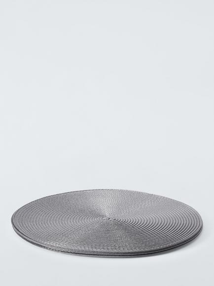 John Lewis ANYDAY Round Braided Placemats, Set of 4, Grey - view 2, Grey
