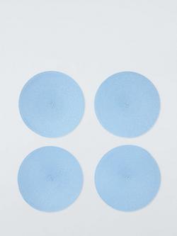John Lewis ANYDAY Round Braided Placemats, Set of 4, Haze Blue, Haze Blue