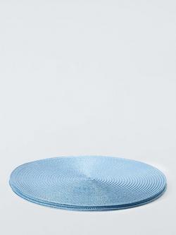 John Lewis ANYDAY Round Braided Placemats, Set of 4, Haze Blue - view 2, Haze Blue