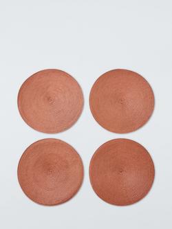 John Lewis ANYDAY Round Braided Placemats, Set of 4, Orange, Orange