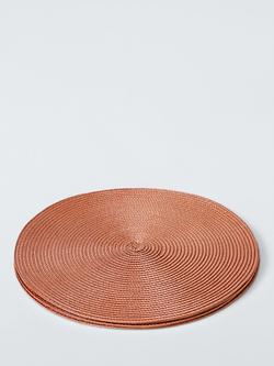 John Lewis ANYDAY Round Braided Placemats, Set of 4, Orange - view 2, Orange