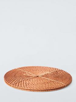 John Lewis Rattan Round Placemats, Set of 2, Natural - view 2, Natural