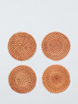 John Lewis Rattan Coasters, Set of 4, Natural, Natural