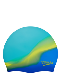 Speedo Kids' Junior Silicone Swimming Cap, Colbolt/Lemon, Colbolt/Lemon