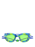 Speedo Kids' Sunny Sea Print Swimming Goggles, Blue/Green