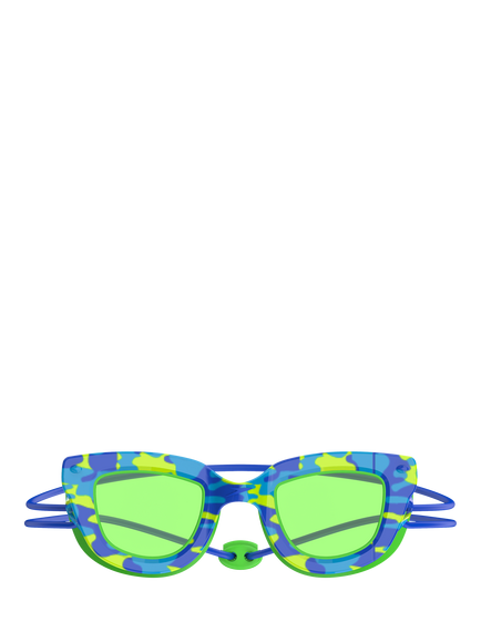 Speedo Kids' Sunny G Sunny Sea Print Swimming Goggles, Blue/Green, Blue/Green