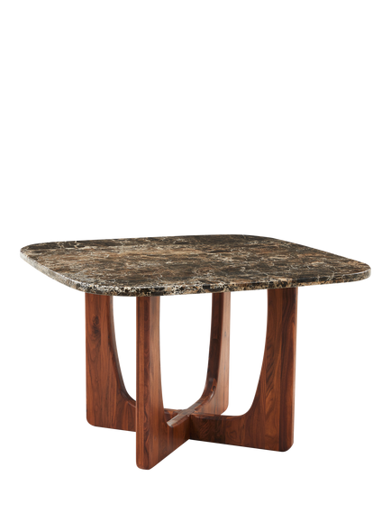 John Lewis Pierro 4 Seater Marble Top Dining Table, Walnut, Walnut