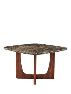 John Lewis Pierro 4 Seater Marble Top Dining Table, Walnut - view 2, Walnut