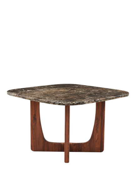 John Lewis Pierro 4 Seater Marble Top Dining Table, Walnut - view 2, Walnut