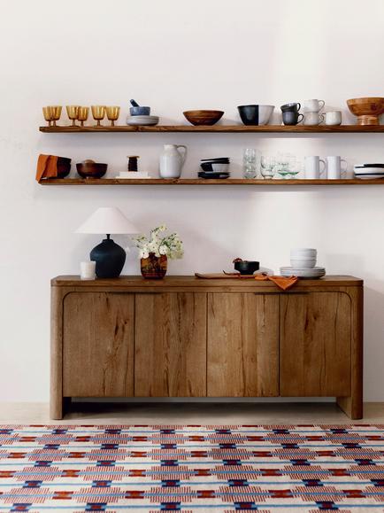 John Lewis Solace Cracked Oak 4 Door Sideboard, Mid Tone - view 2, Mid Tone