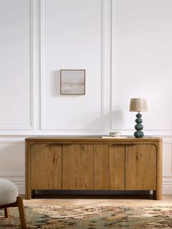 John Lewis Solace Cracked Oak 4 Door Sideboard, Mid Tone - view 2, Mid Tone