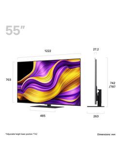 LG OLED55G56LS (2025) OLED evo HDR 4K Ultra HD Smart AI TV, 55 inch with Dolby Atmos, Stand Version, Satin Silver - view 2, Satin Silver