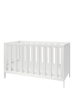 Silver Cross Bromley Cotbed and Mattress, White, White