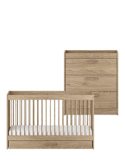 Silver Cross Geneva Cotbed and Dresser, Oak, Oak