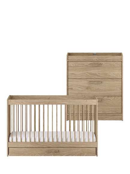 Silver Cross Geneva Cotbed and Dresser, Oak, Oak
