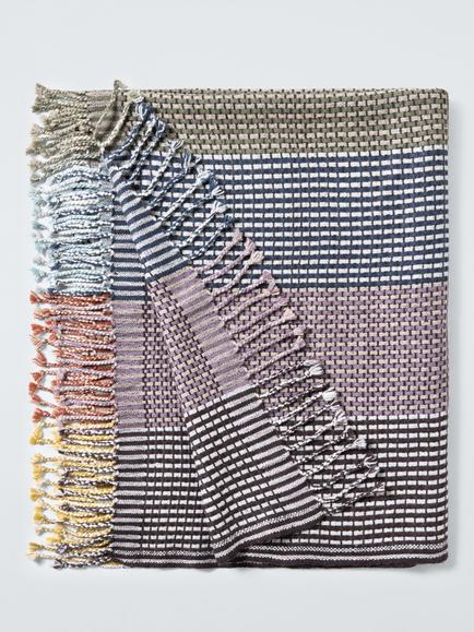 John Lewis Cookham Check Wool Throw, Multi, Tbc