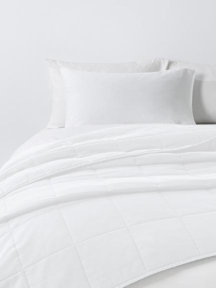 John Lewis Muslin Washed Quilted Bedspread, White