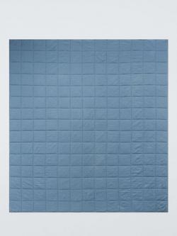 John Lewis Muslin Washed Quilted Bedspread - view 2, Bluestone