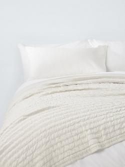 John Lewis Ruched Bedspread, Greige