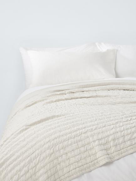John Lewis Ruched Bedspread, Greige