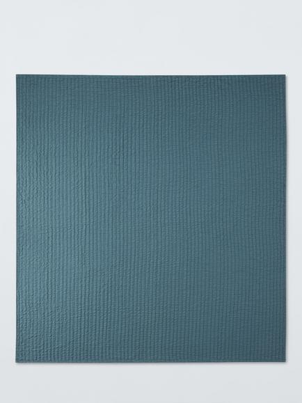 John Lewis Ruched Bedspread - view 2, Loch Blue