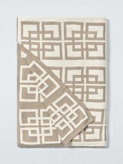 John Lewis Chain Geo Knitted Throw, Black, Natural