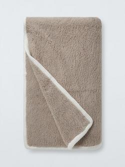 John Lewis Teddy Fleece Throw, Latte
