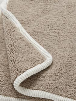 John Lewis Teddy Fleece Throw - view 2, Latte