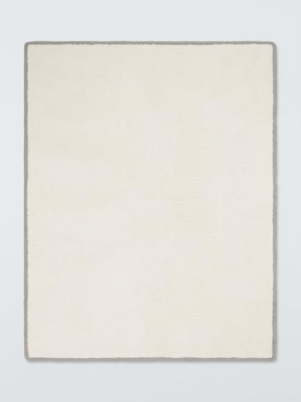 John Lewis Teddy Fleece Throw, White Winter