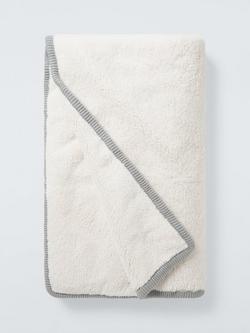 John Lewis Teddy Fleece Throw - view 2, White Winter