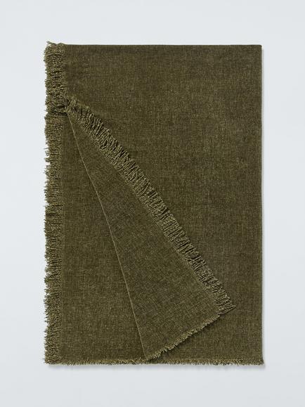 John Lewis Chenille Weave Throw, Dark Khaki