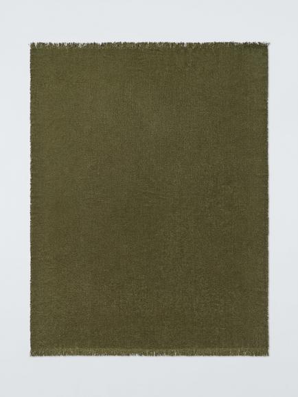 John Lewis Chenille Weave Throw - view 2, Dark Khaki
