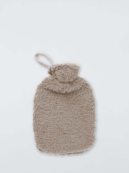 John Lewis Teddy Fleece Hot Water Bottle, Latte