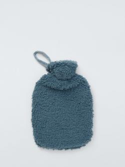 John Lewis Teddy Fleece Hot Water Bottle, Loch Blue