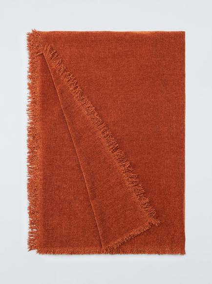John Lewis Chenille Weave Throw, Sienna