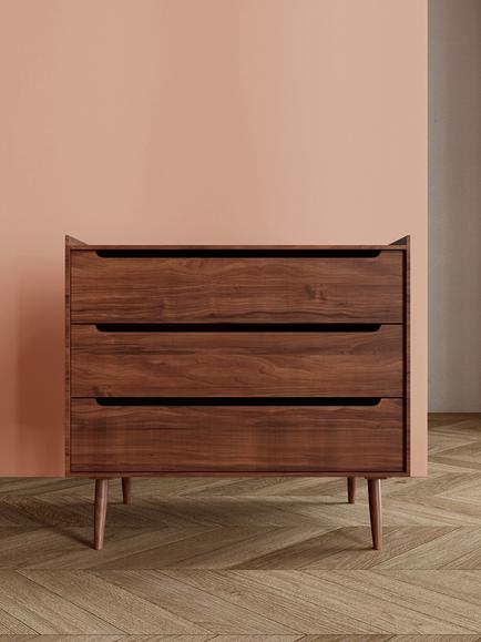 Swoon Southwark 3 Drawer Chest, Dark Brown - view 2, Acacia