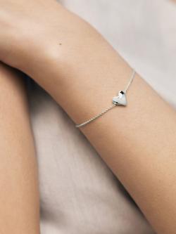 Monica Vinader Heart Chain Bracelet - view 2, Silver