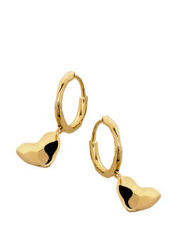 Monica Vinader Heart Drop Huggie Earrings, Gold