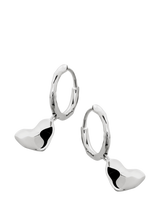 Monica Vinader Heart Drop Huggie Earrings