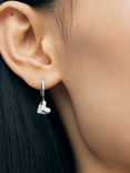 Monica Vinader Heart Drop Huggie Earrings, Silver