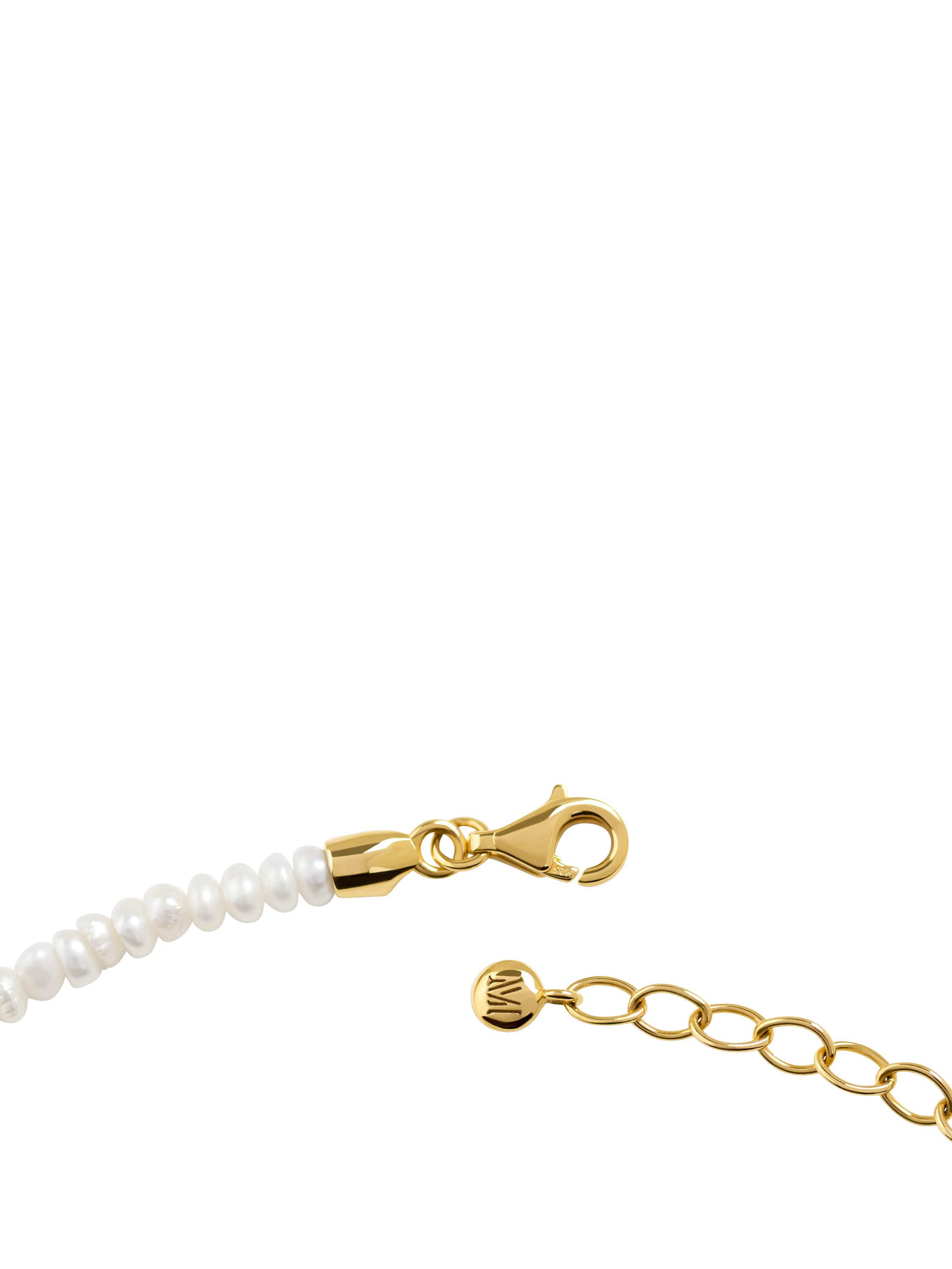 Product image 5 of 5, which shows Monica Vinader Mini Heart Pearl Necklace, Gold