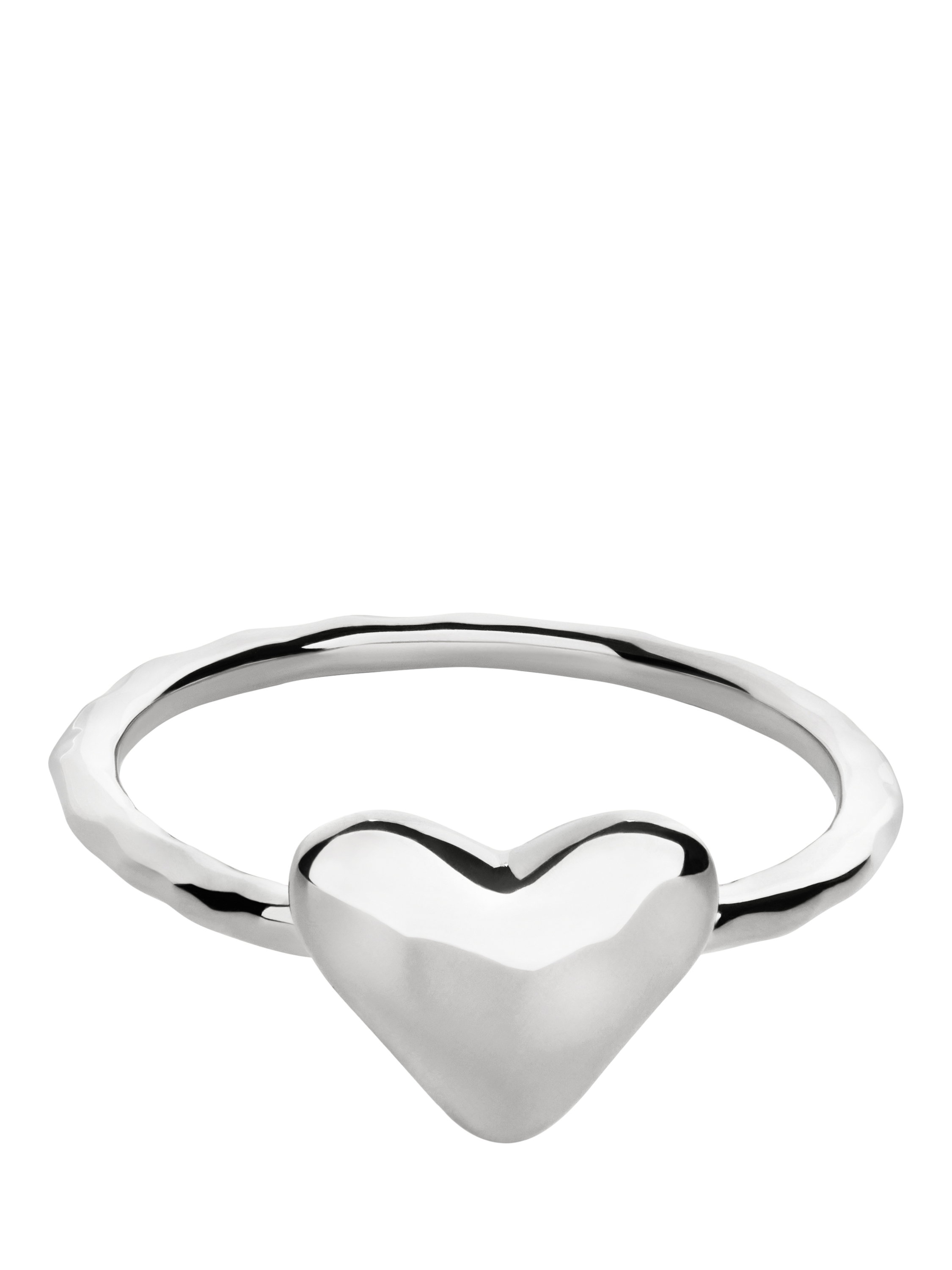 Product image 1 of 3, which shows Monica Vinader Heart Stacking Ring, Silver, L